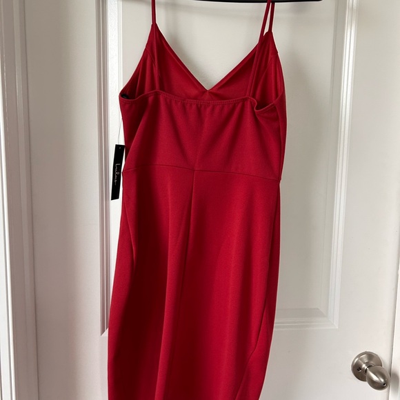 Lulu's Red Sheath Ruched Cocktail Dress - Picture 2 of 4
